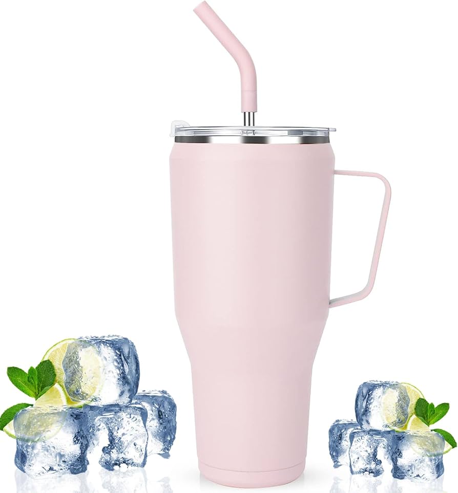 タンブラー ストロー付き ふた付き 600ml 大容量 ステンレス　ピンク Amazon | タンブラー-サーモス タンブラー 蓋付き-真空断熱-ストロー